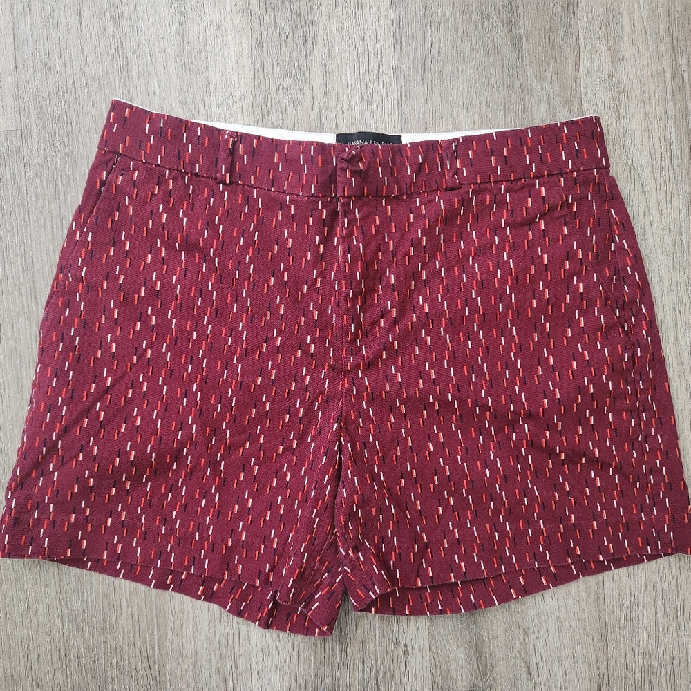 Banana Republic Patterned Burgundy Shorts